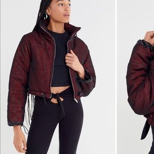 iamgia road warrior mesh cropped puffer jacket